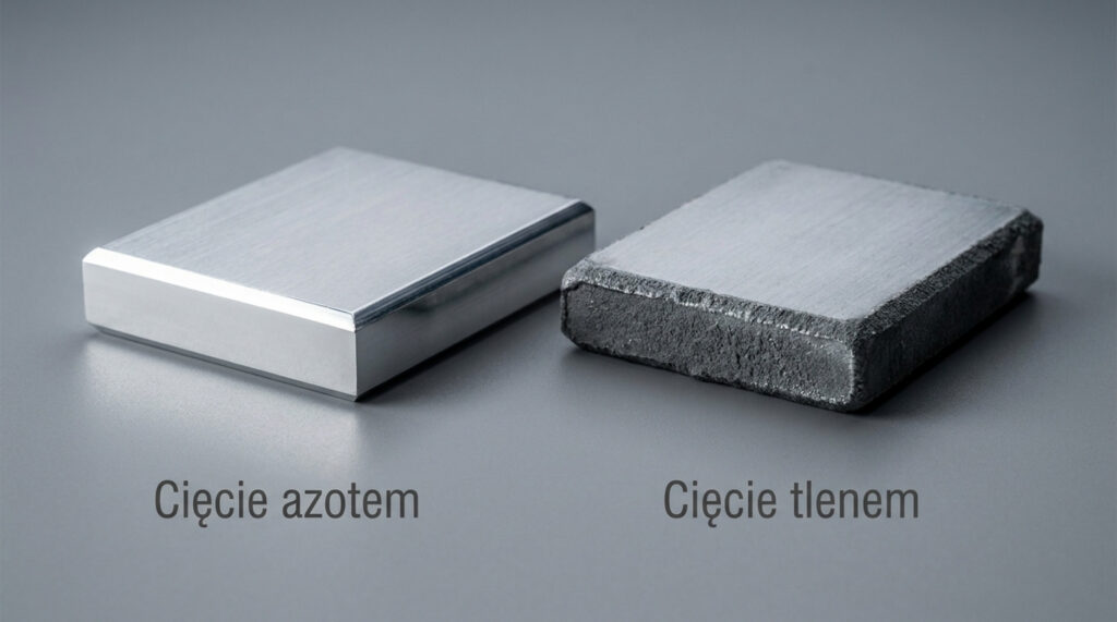 Porównanie jakości krawędzi metalu po cięciu azotem i tlenem